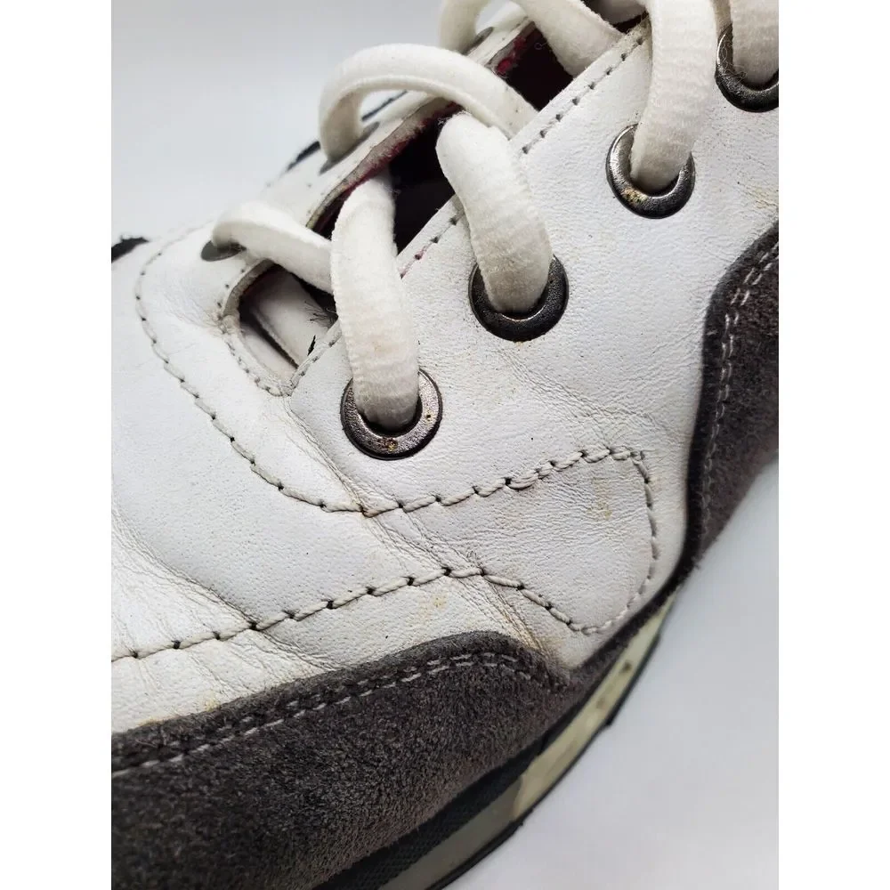 Sepol Luxury Hand Made Leather Sneakers‎ Men's 42 8.5 White Gray Black
